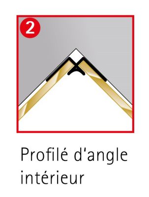 Profilé d'angle intérieur H.255 x 2,3 cm, aluminium, chrome, Schulte Deco Design