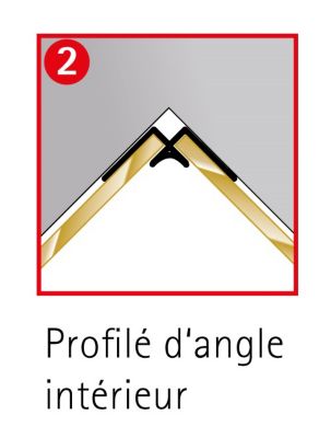 Profilé d'angle intérieur H.255 x 2,3 cm, aluminium, noir mat, Schulte Deco Design