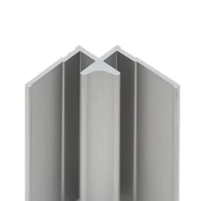 Profilé d'angle intérieur pour panneaux muraux Schulte DécoDesign, alu argenté