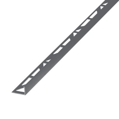Profilé de carrelage intérieur angle droit aluminium 22 mm x 2.5 m Diall anthracite