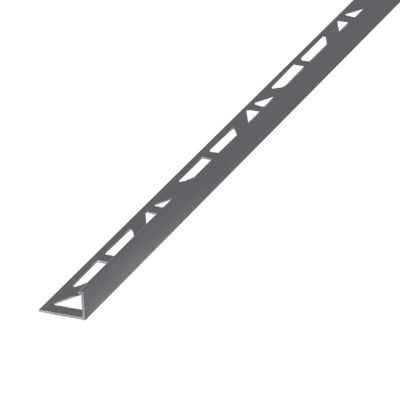 Profilé de carrelage intérieur angle droit aluminium 22 mm x 2.5 m Diall gris foncé