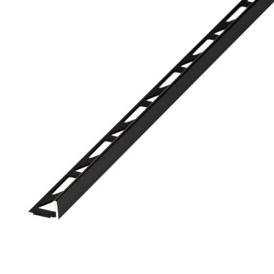 Profilé de carrelage intérieur angle droit aluminium 8 mm x 2.5 m Diall noir
