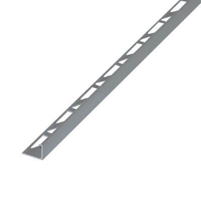 Profilé de carrelage intérieur Diall droit aluminium argent anodisé mat L.2,5m x l.2,2cm x ep.10mm