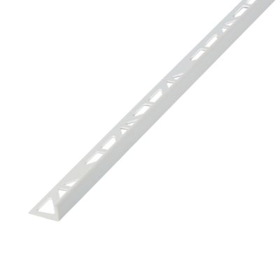 Profilé de carrelage intérieur Diall droit PVC blanc lisse L.2,5m x l.2,28cm x ep.12,5mm