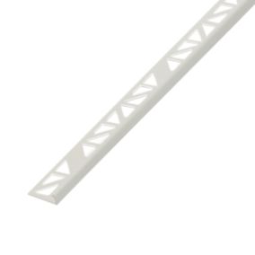 Profilé de carrelage intérieur Diall droit PVC blanc lisse L.2,5m x l.2,28cm x ep.8mm