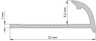 Profilé de carrelage intérieur Diall rond aluminium effet chromé poli L.2,5m x l.2,65cm x ep.6mm