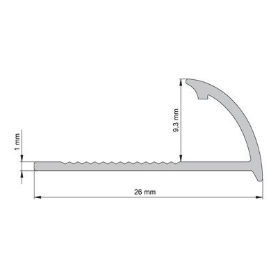 Profilé de carrelage intérieur Diall rond PVC blanc lisse L.2,5m x l.2,7 cm x ep.9mm