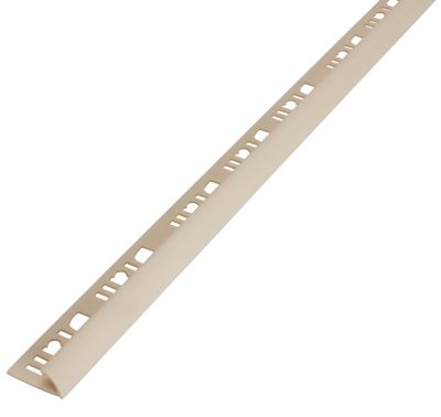 Profilé de carrelage intérieur Diall rond PVC crème lisse L.2,5m x l.2,7 cm x ep.9mm