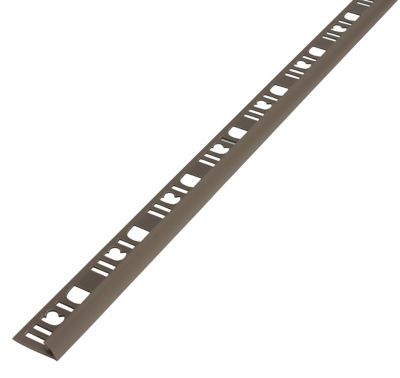 Profilé de carrelage intérieur Diall rond PVC gris brun lisse L.2,5m x l.2,7cm x ep.6mm