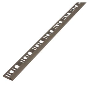 Profilé de carrelage intérieur Diall rond PVC gris brun lisse L.2,5m x l.2,7cm x ep.6mm