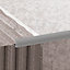 Profilé de carrelage intérieur Diall rond PVC gris lisse L.2,5m x l.2,7 cm x ep.9mm