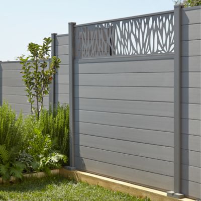 Profilé de départ et profilé de finition en aluminium taupe pour clôture Neva Klikstrom