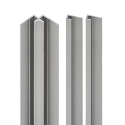 Profilé de finition + 1 profilé d'angle intérieur pour Panneau mural Schulte Décodesign, aluminium argenté vendu par 2