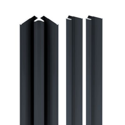 Profilé de finition + 1 profilé d'angle intérieur pour Panneau mural Schulte Décodesign, anthracite vendu par 2