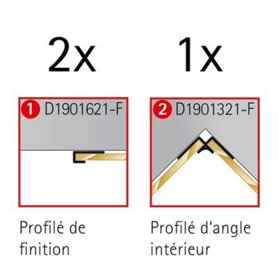 Profilé de finition + 1 profilé d'angle intérieur pour Panneau mural Schulte Décodesign, anthracite vendu par 2