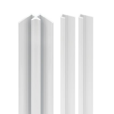 Profilé de finition + 1 profilé d'angle intérieur pour Panneau mural Schulte Décodesign, blanc vendu par 2