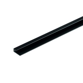 Profilé de finition alu noir pour dalles PVC Dumawall L. 260 x l.7 x H. 2 cm Ép 5 mm