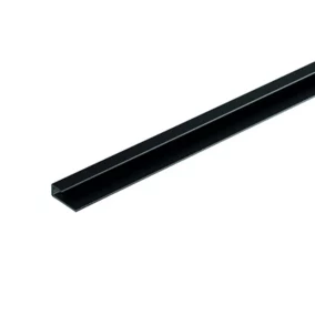 Profilé de finition alu noir pour dalles PVC Dumawall L. 260 x l.7 x H. 2 cm Ép 5 mm