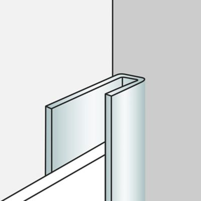 Profilé de finition aluminium noir pour dalles PVC Dumawall L. 260 x l.7 x H. 2 cm Ép 5 mm