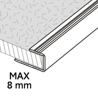 Profilé de finition en U en aluminium pour sol , décor métal mat GoodHome 8,5 x 1 800 mm