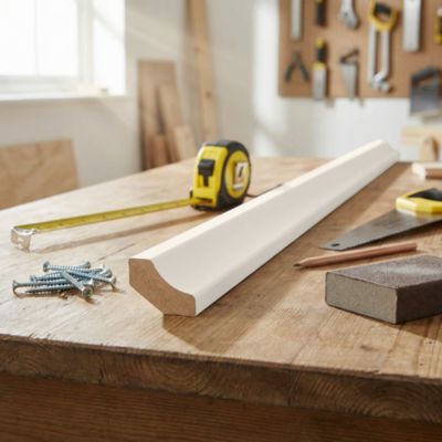 Profilé de finition pour sol MDF Blanc GoodHome 220 x 1,6 cm décor 10