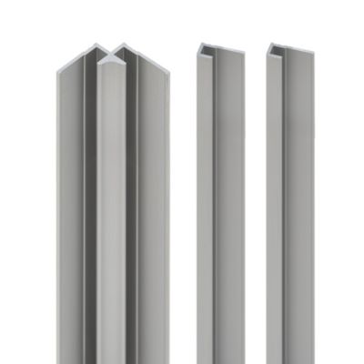 Profilé de fintion + 1 profilé d'angle intérieur H.255 x l.2,3 cm, aluminium, argent, Schulte Deco Design vendu par 2