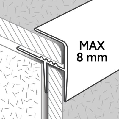 Profilé de rénovation de marche en aluminium décor métal mat GoodHome 16 x 25 x 1800 mm