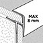 Profilé de rénovation de marche en aluminium décor métal mat GoodHome 16 x 25 x 900 mm.