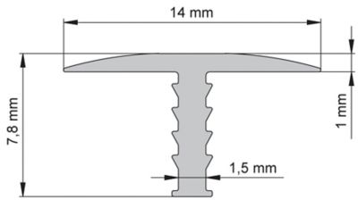 Profilé de transition intérieur Diall droit aluminium effet chromé poli L.2,5m x l.1,4cm x ep.11mm