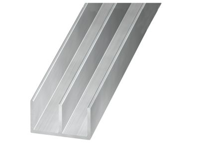 Profilé double U aluminium brut 10 x 16 x 10 mm, 2 m