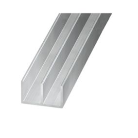 Profilé double U aluminium brut 10 x 16 x 10 mm, 2 m