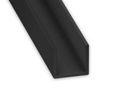 Profilé en U PVC noir 10 x 12 mm, L. 2 m CQFD