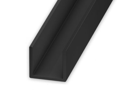 Profilé en U PVC noir 10 x 12 mm, L. 2 m CQFD