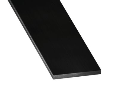 Profilé plat aluminium laqué noir 20 x 2 mm, L. 2,5 m CQFD