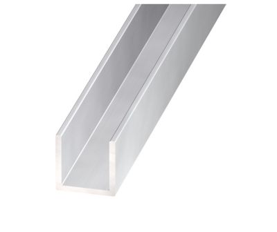 Profilé U aluminium anodisé incolore 20 x 20 x 20 mm, 2 m