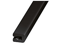 Profilé U entourage tôle PVC noir 7 x 4 mm, 1 m