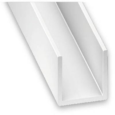 profilé U PVC ( rigide ) blanc dim. 10x18 mm ép. 1 mm lg. 2 m
