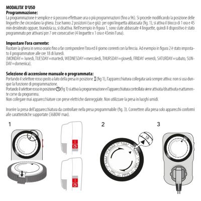 Programmateur hebdomadaire mécanique - 10/16A.