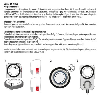 Programmateur journalier mécanique, programmes 15 minutes - 10/16A