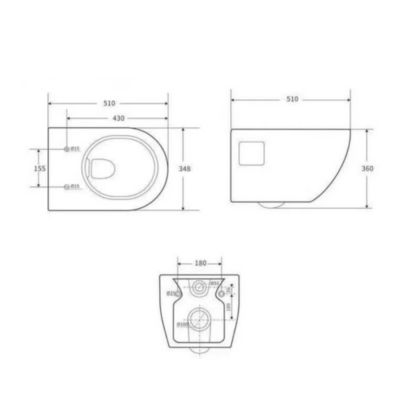 Project WC suspendu sans bride avec abatant softclose, blanc (SATWCPRO010RREXP)