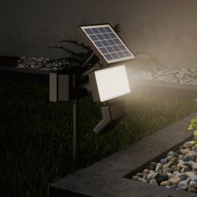 Lampe solaire de jardin avec LEDs en forme ronde en PP en noir et blanc  VidaXL 40867 - Habitium®