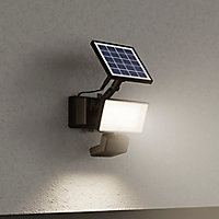 Projecteur à détection Davern LED intégrée solaire 400lm 6W IP65 GoodHome noir