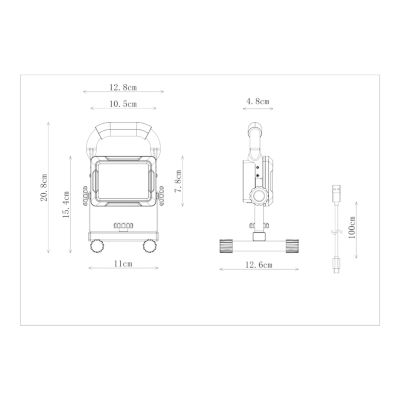 Projecteur de chantier portable à LED rechargeable 10 W