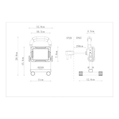 Projecteur de chantier portable filaire à LED 10 W
