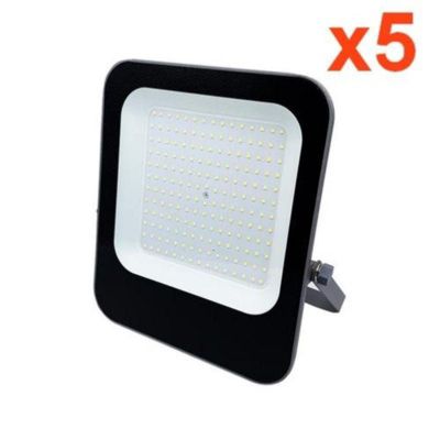 Projecteur Extérieur LED 150W IP65 Noir (Pack de 5) - Blanc Froid 6000K - 8000K - SILAMP