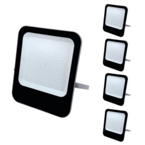 Projecteur Extérieur LED 200W IP65 Noir (Pack de 5) - Blanc Froid 6000K - 8000K - SILAMP