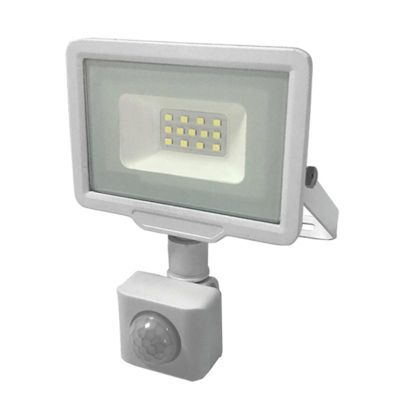 Projecteur LED 10W IP65 Blanc avec Détecteur de Mouvement - Blanc Chaud 2300K - 3500K - SILAMP