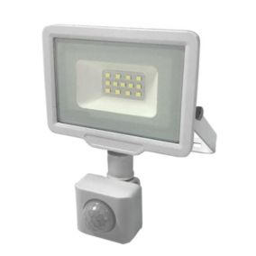 Projecteur LED 10W IP65 Blanc avec Détecteur de Mouvement - Blanc Neutre 4000K - 5500K - SILAMP