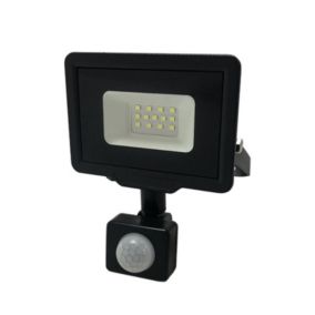 Projecteur LED 10W IP65 Noir avec Détecteur de Mouvement - Blanc Chaud 2300K - 3500K - SILAMP