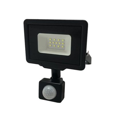 Projecteur LED 10W IP65 Noir avec Détecteur de Mouvement - Blanc Froid 6000K - 8000K - SILAMP